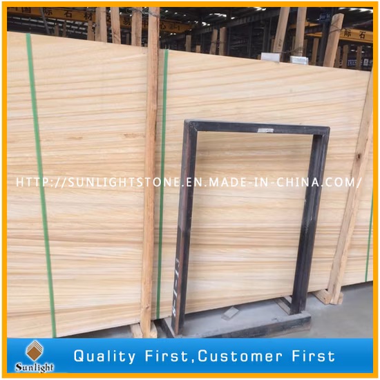 벽/바닥 타일용 연마된 노란색 목재 정맥 사암